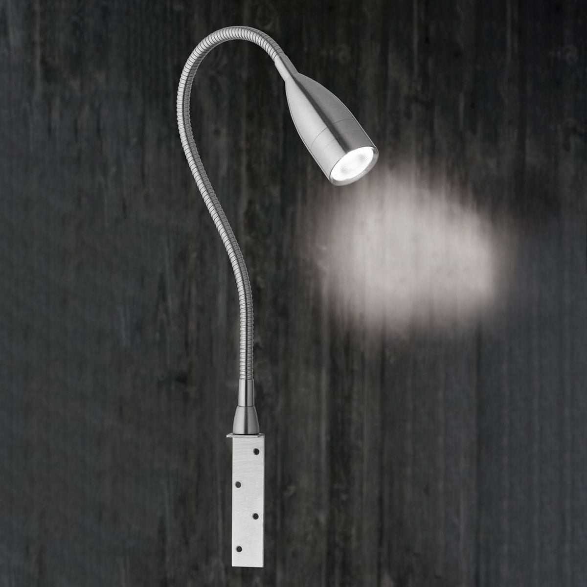 Applique murale LED Sten en métal, nickel mat, hauteur 48 cm