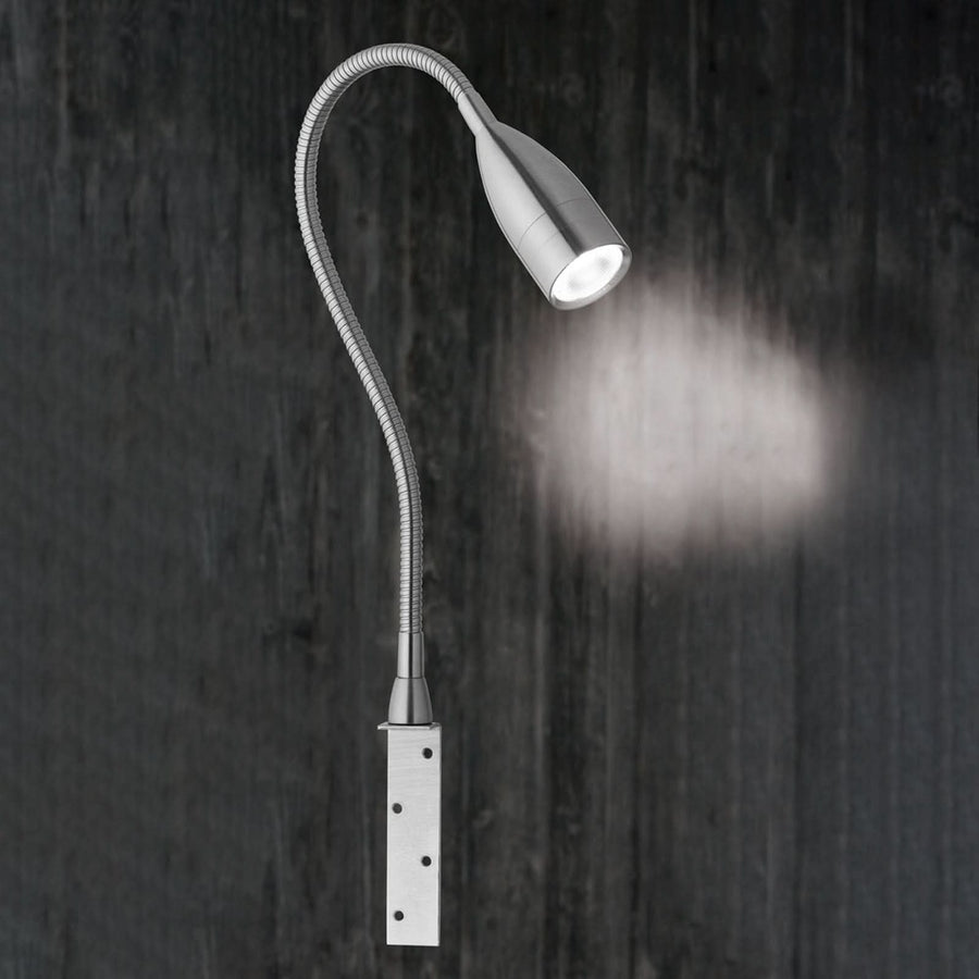 Applique murale LED Sten en métal, nickel mat, hauteur 48 cm