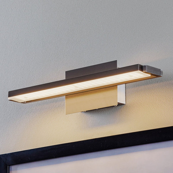 Applique murale LED Pare TW en métal, nickel mat, hauteur 10 cm, 14 W