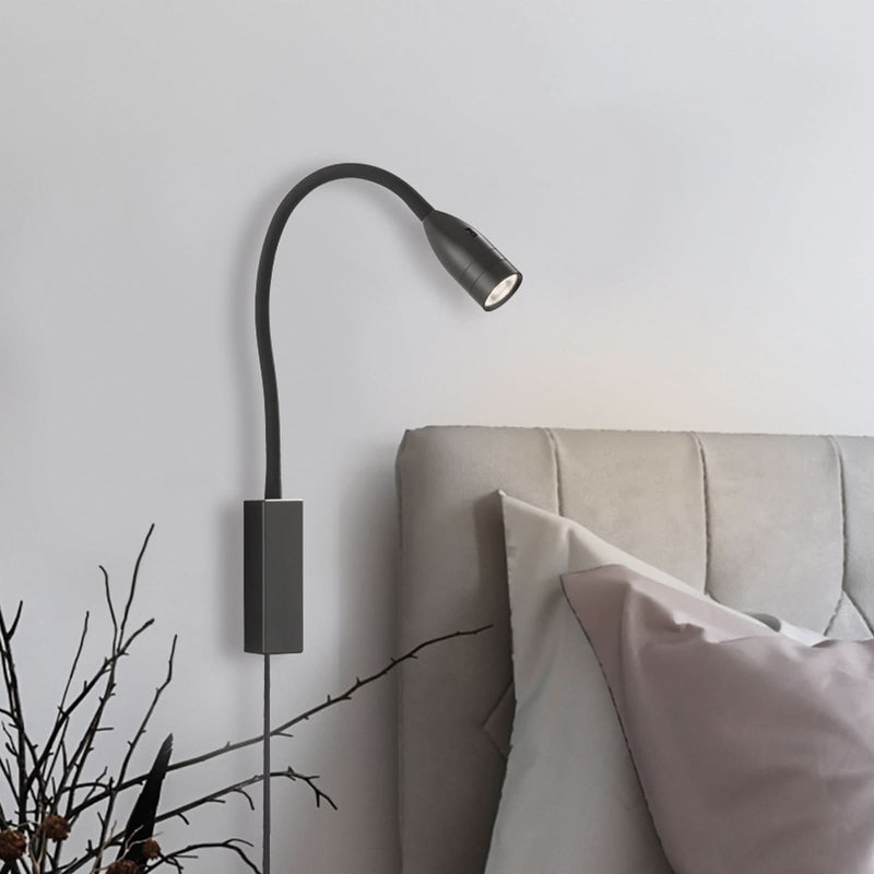 Applique murale LED Sten en métal, noir mat