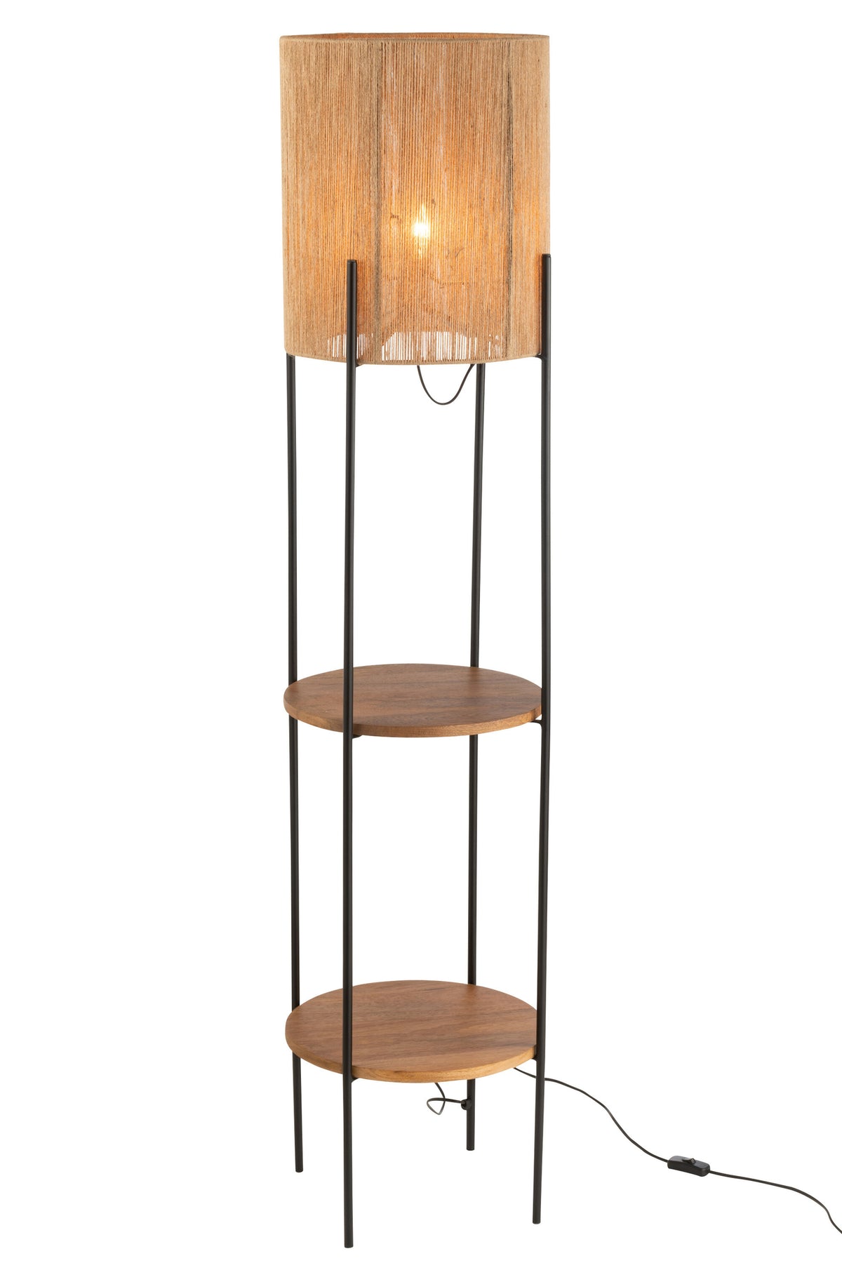 Black Mango Wood Floor Lamp