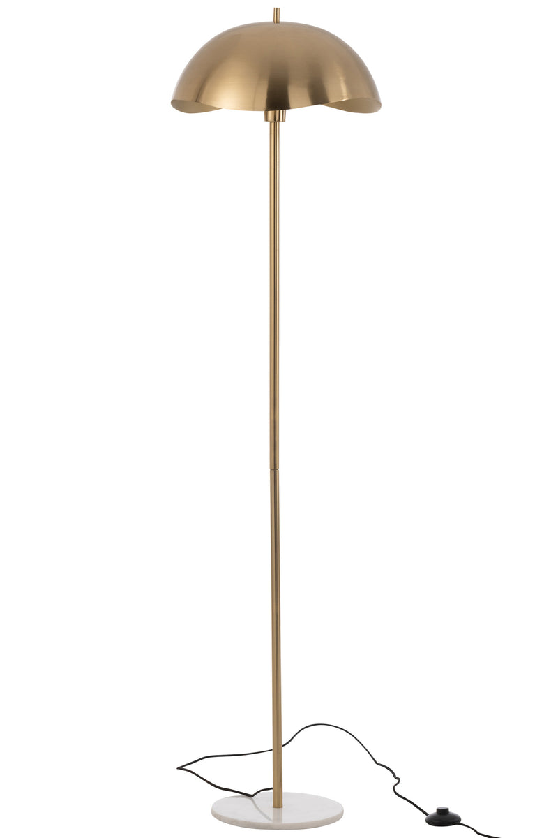 Gold Metal and Marble Floor Lamp
