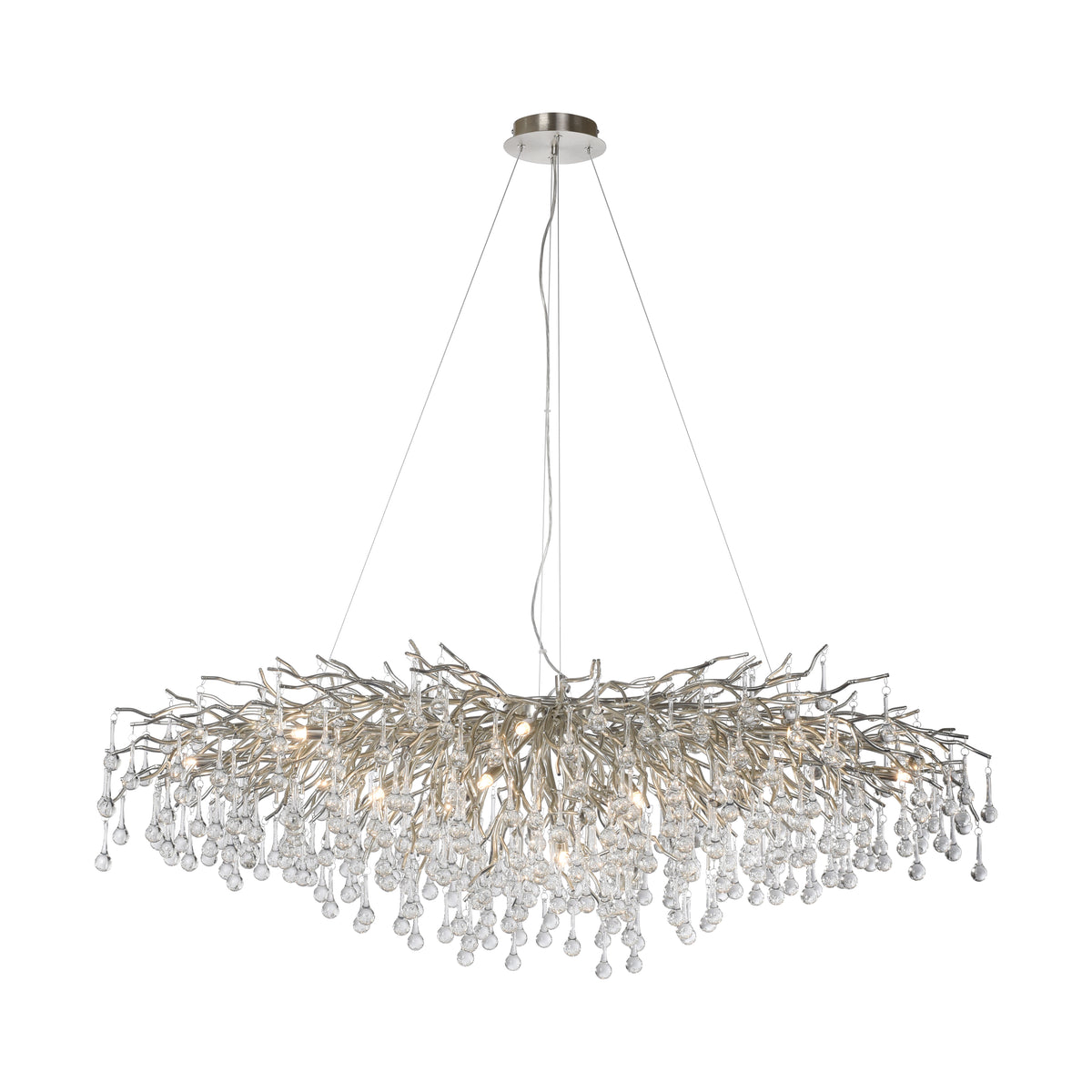 Suspension Icicle 15 lumières acier, verre
