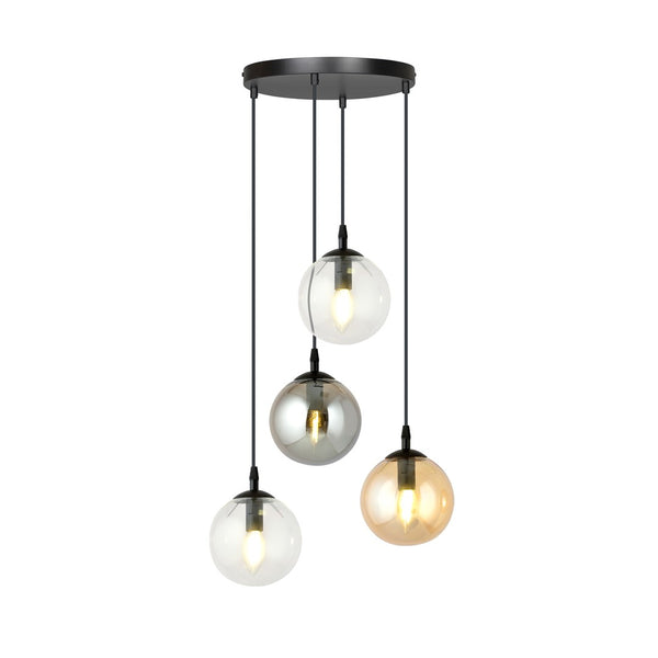 Cosmo 4-light black pendant light