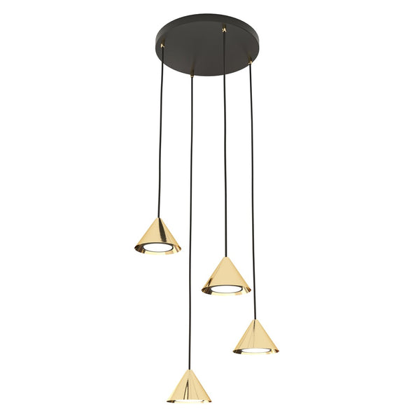 Elit 4-light gold pendant light