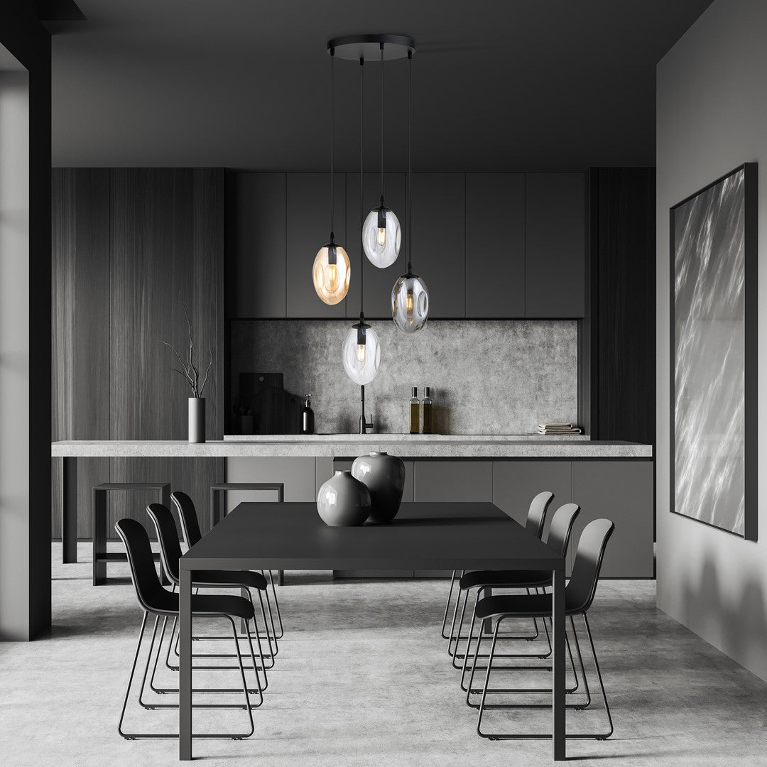 Astral 4-light black pendant light