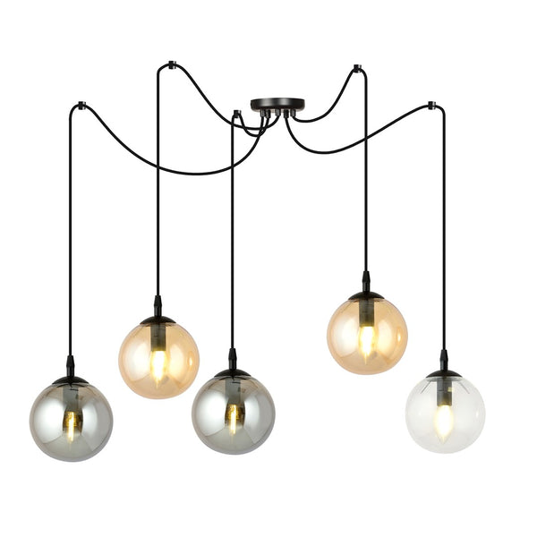 Gigi 5-light black pendant light