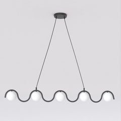 Black Sinus pendant light, opal glass