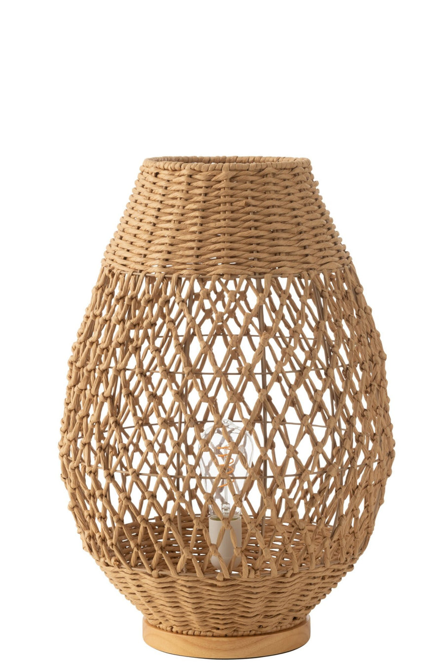 Lampe à poser en métal torsadé naturel foncé, grand modèle