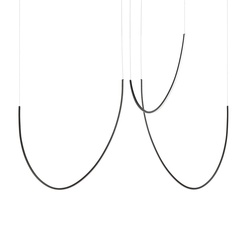 ALVAR 3-light black LED chandelier 3000K
