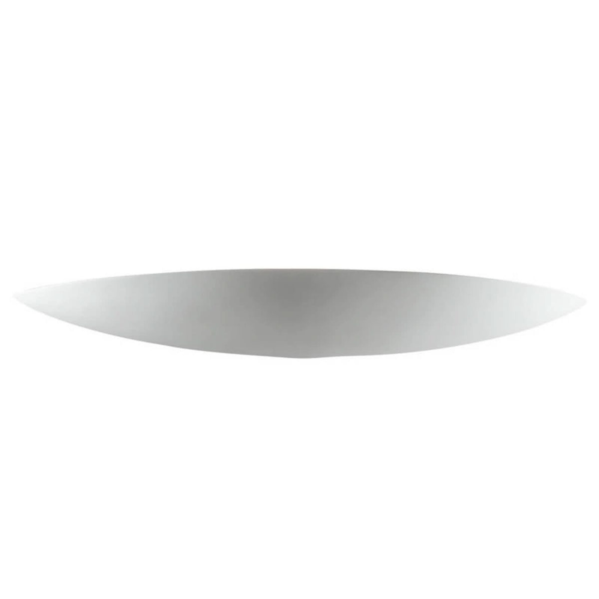 Vue de face du luminaire ovale blanc, sans contexte, sur fond neutre.