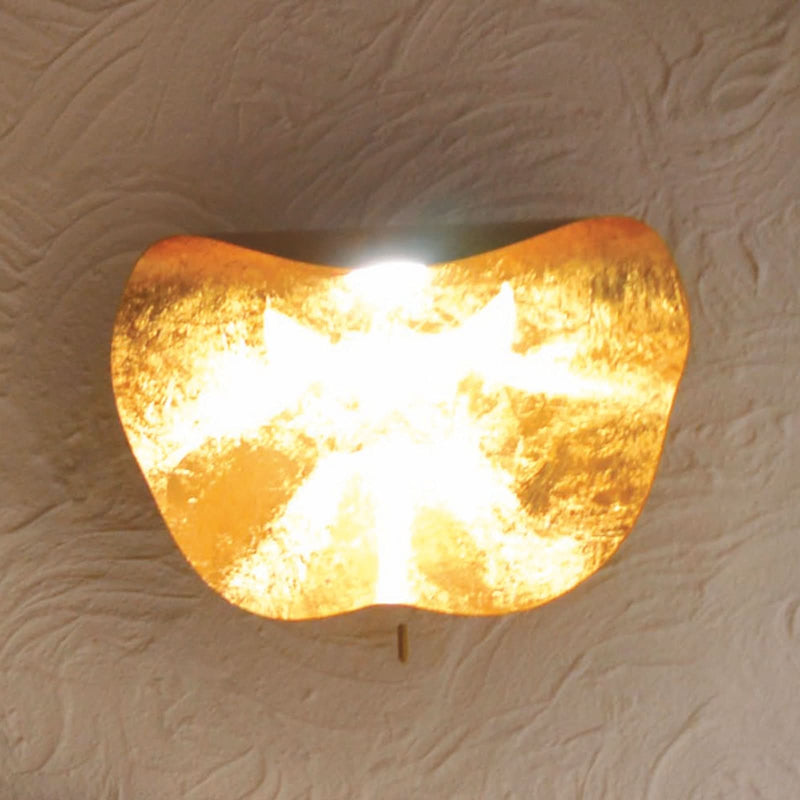 Applique murale LED Non So en acier, feuille d'or, Ø 40 cm