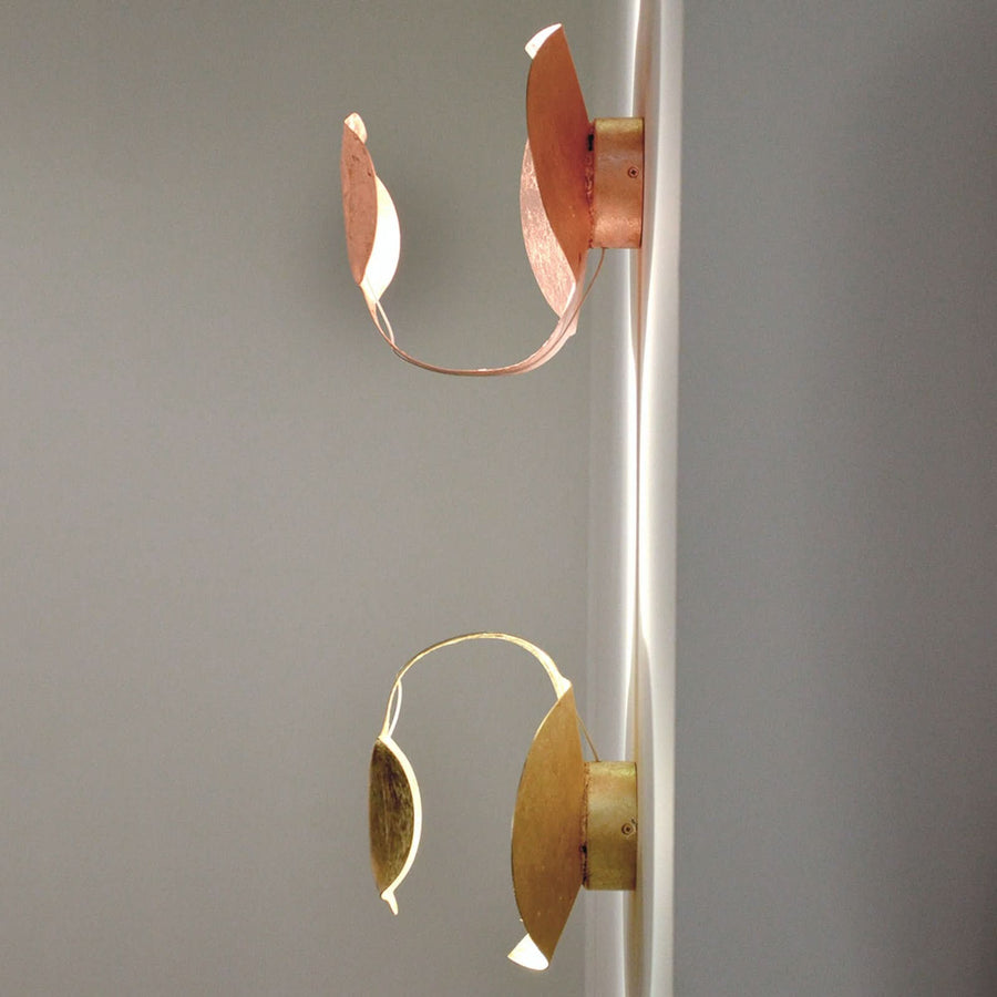 Applique murale LED Gi.Gi en acier, feuille d'or