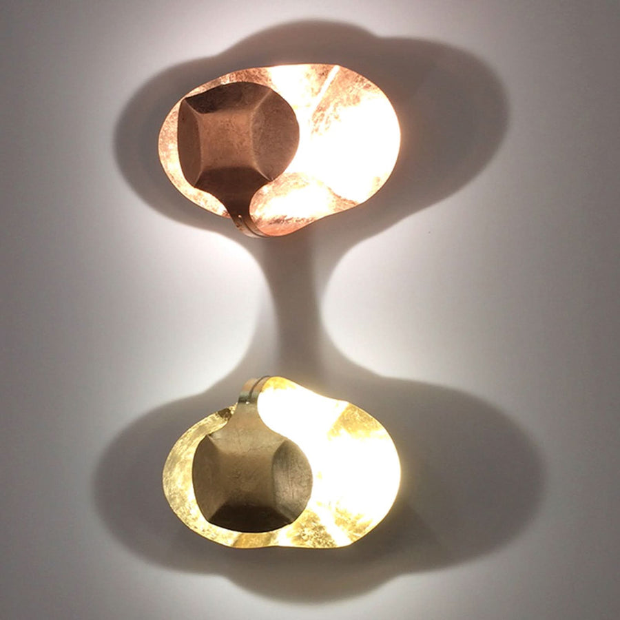 Applique murale LED Gi.Gi en acier, feuille d'or