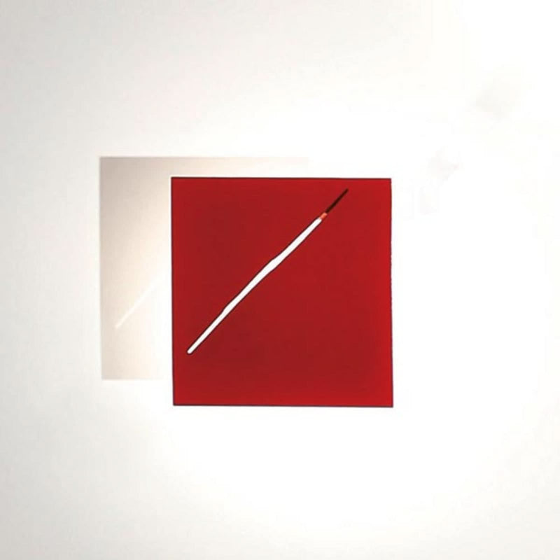 Applique murale LED Des.agn en acier, rouge, hauteur 16 cm