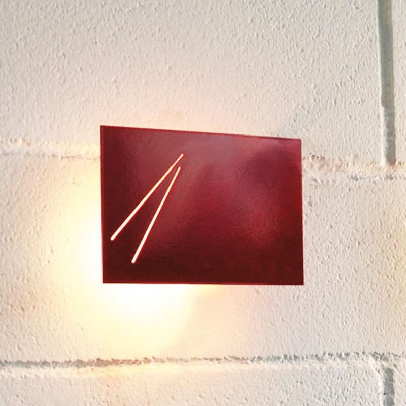 Applique murale LED Des.agn en acier, rouge, hauteur 14 cm