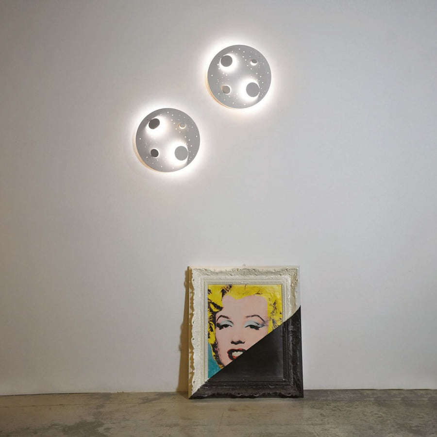Applique murale LED Buchi en acier, blanc, Ø 40 cm
