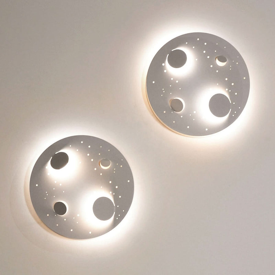 Applique murale LED Buchi en acier, blanc, Ø 40 cm
