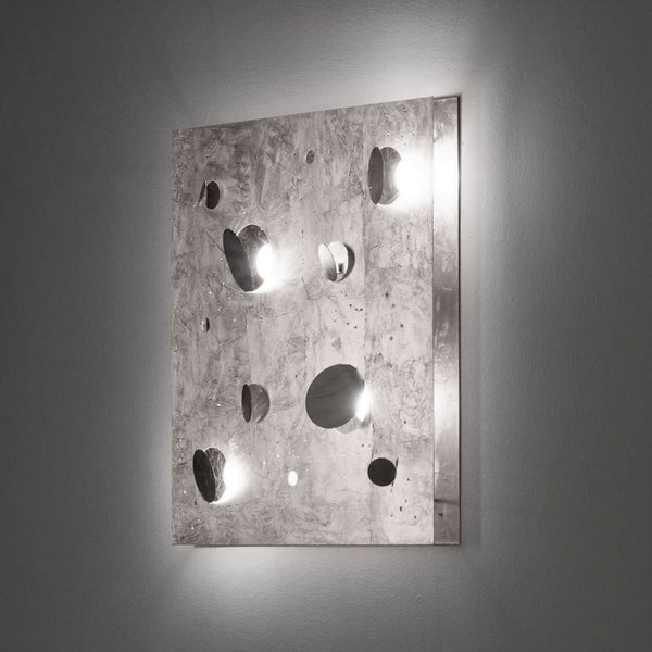 Applique murale LED Buchi 60x60 en acier, argent, hauteur 60 cm