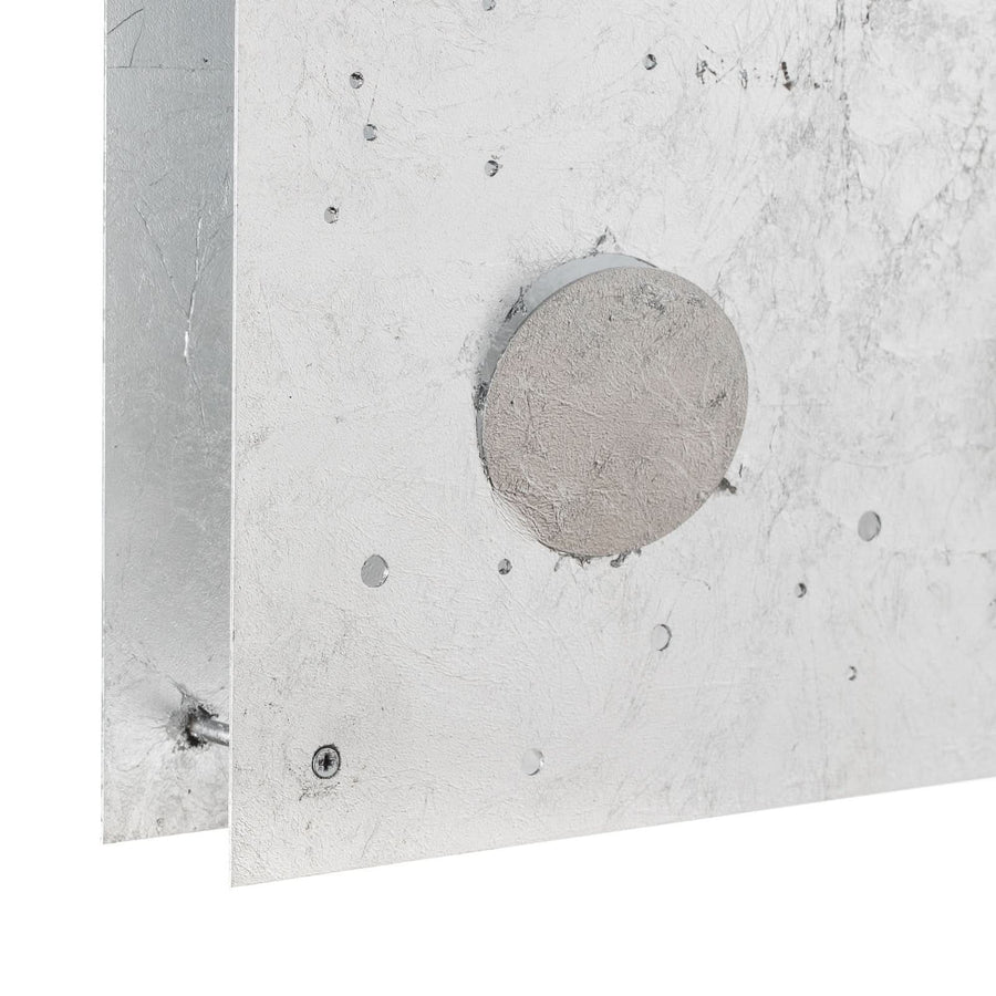 Applique murale LED Buchi 32x32 en acier, argenté, hauteur 32 cm