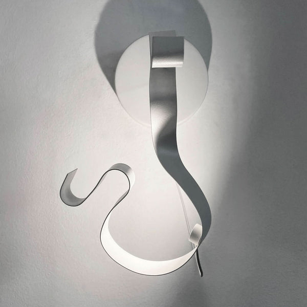 Applique murale LED Curve en acier, blanc, hauteur 29 cm