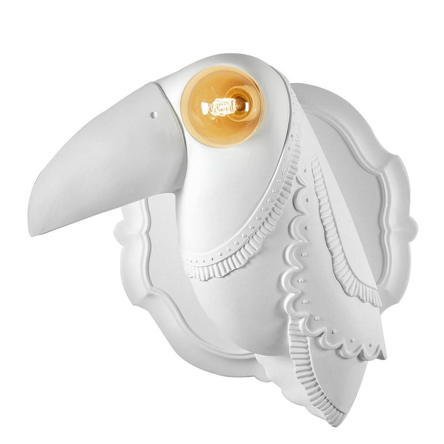 Applique murale Cubano en céramique, blanc mat, hauteur 45 cm