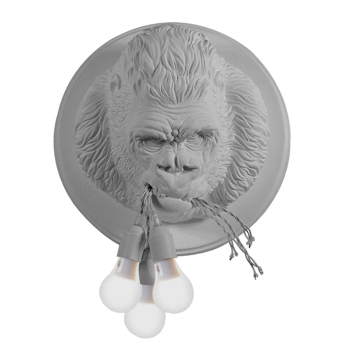 Applique murale Ugo Rilla en céramique, blanc mat, 3 lumières, Ø 41,5 cm