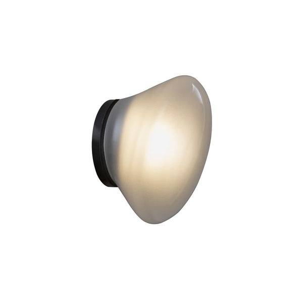 Applique murale LED Agua en verre, noir et transparent, Ø 13 cm, IP44, 3000 K, 3,2 W, modèle 2