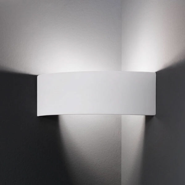 Applique murale Arco en céramique, blanc, hauteur 10 cm, 60 W, largeur 30 cm