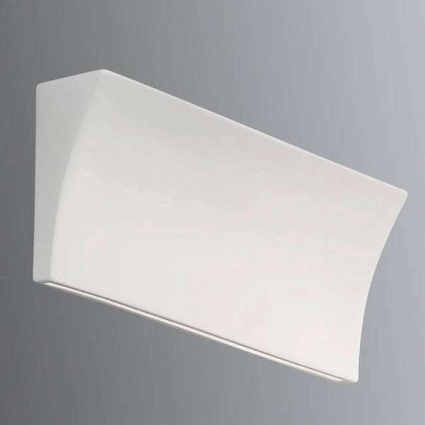 Applique murale Delon en céramique, blanc, 2 lumières, hauteur 17 cm