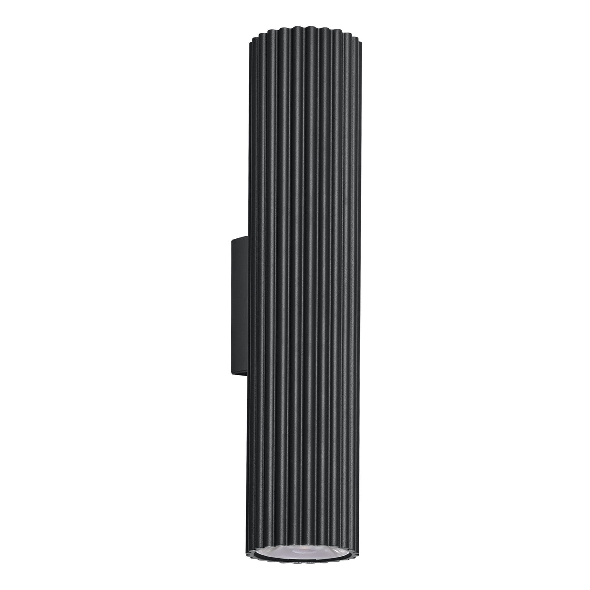 Version noire mate de l'applique murale, stries verticales bien visibles