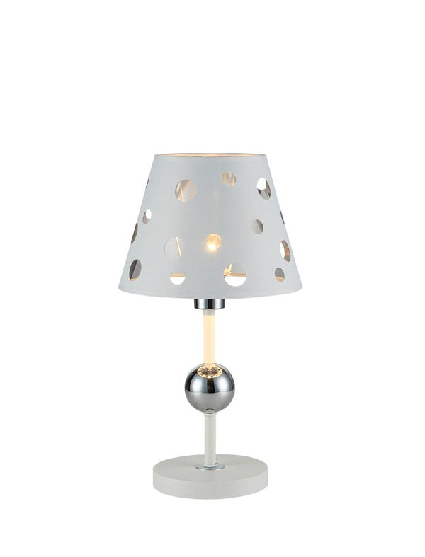 Lampe à poser Batley blanche, tissu