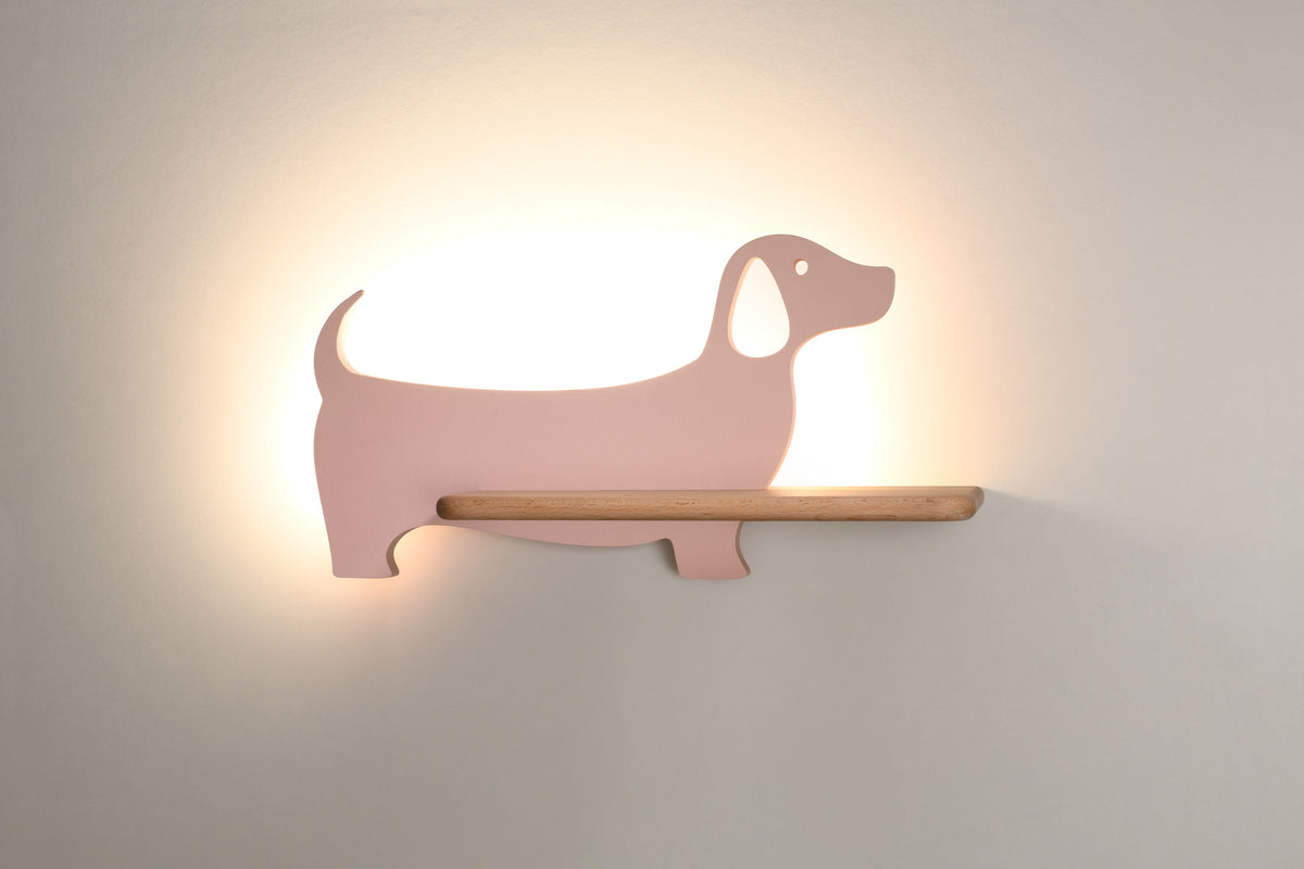 Applique murale LED Dog pour chambre d'enfant, bois (réf. 21-00989)
