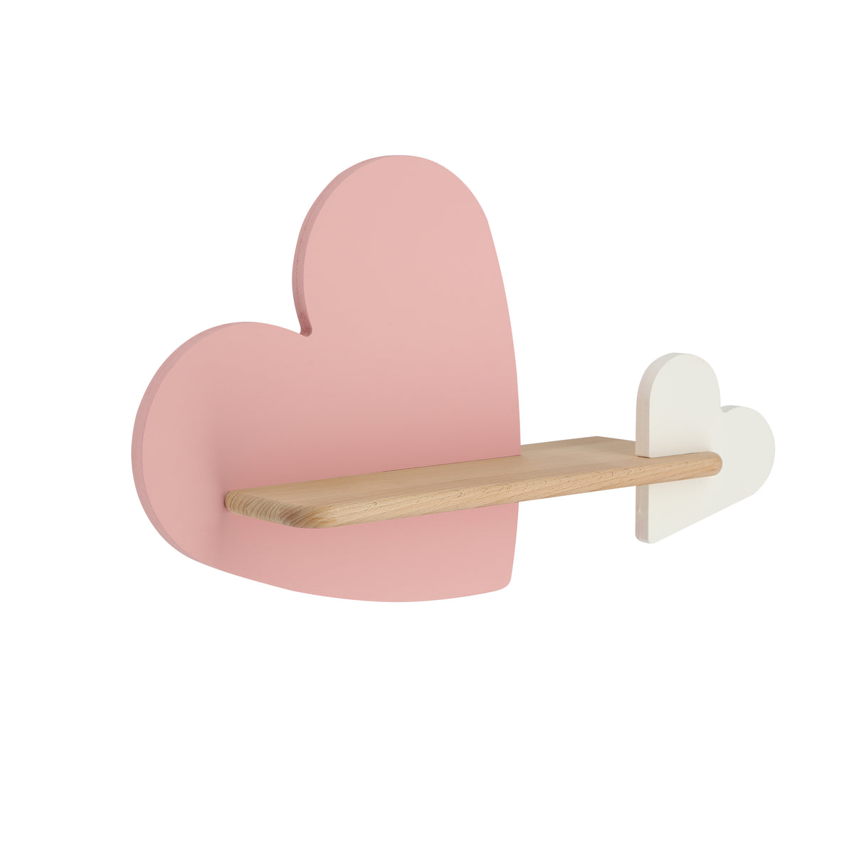 Applique murale LED Heart pour chambre d'enfant blanche, bois