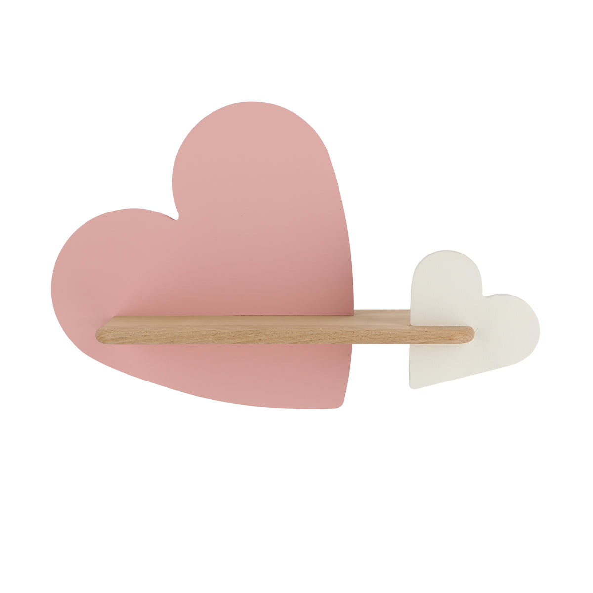 Applique murale LED Heart pour chambre d'enfant blanche, bois
