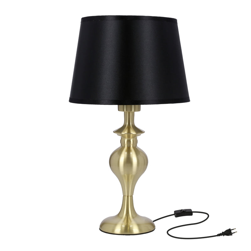 Lampe à poser Prima dorée, tissu
