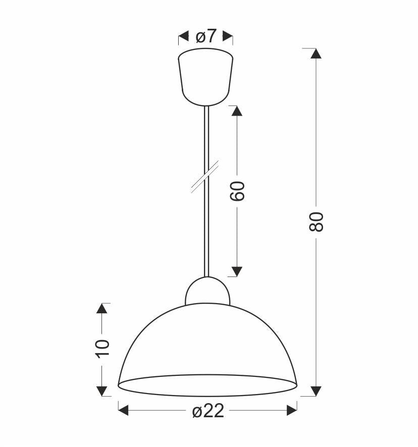 Suspension Vanilia crème, verre, L 22 cm