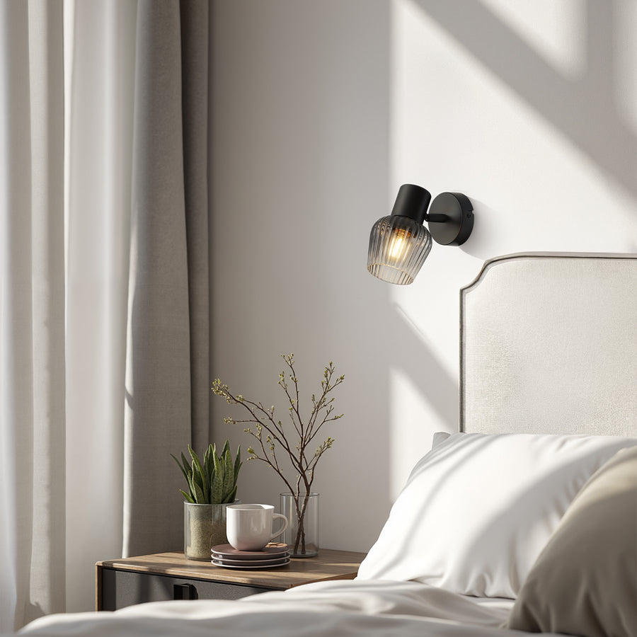 Applique murale Mitura noire, verre