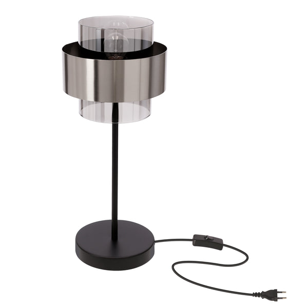 Lampe à poser Spiega nickel satiné, verre