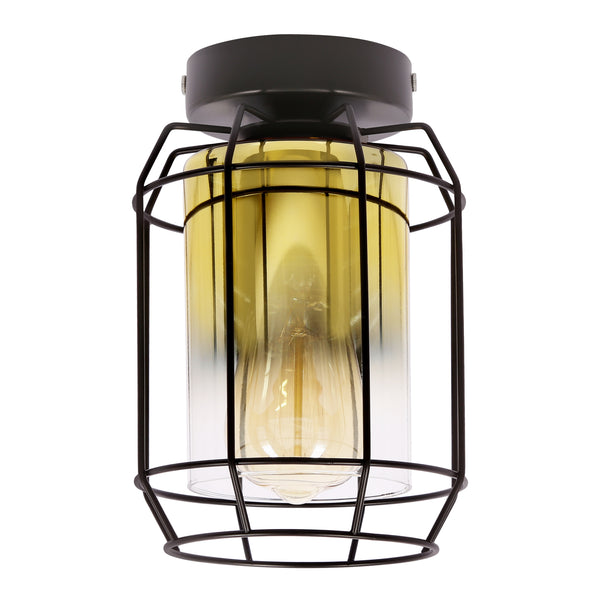 Plafonnier Jonera noir, verre