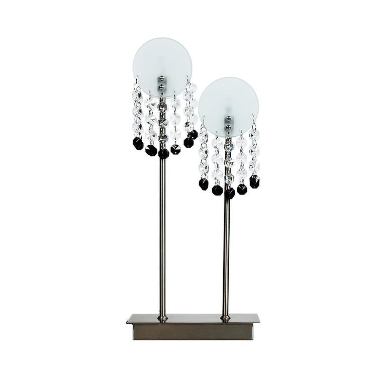 Lampe à poser Luxor 2 lumières chromée, verre