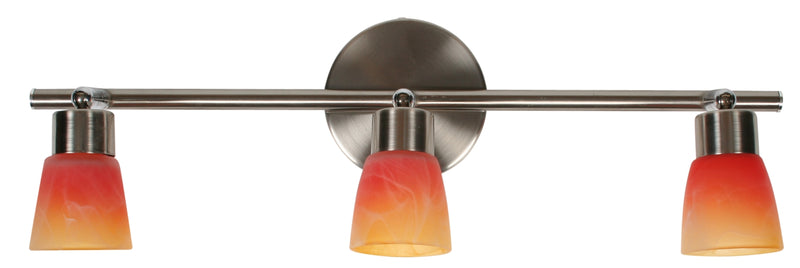 Plafonnier Drops 3 lumières nickel satiné et multicolore, verre
