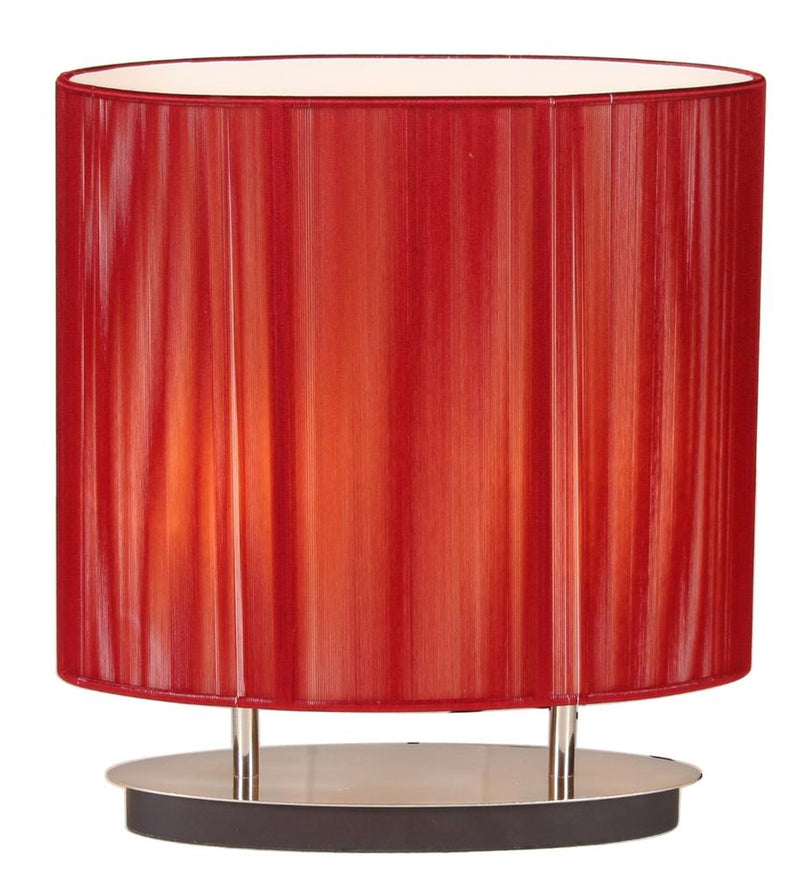 Lampe à poser Artemis 2 lumières rouge, jute