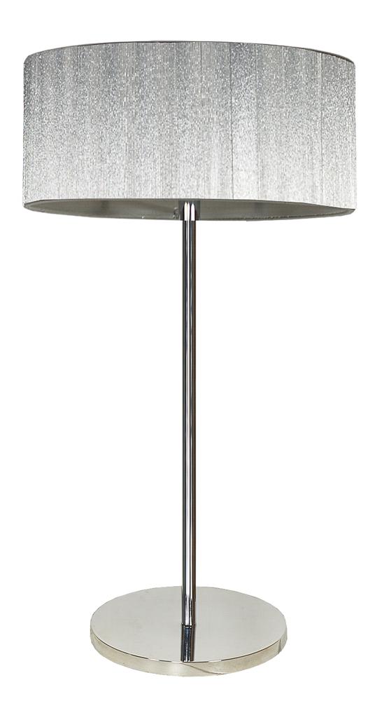 Lampe à poser Solo 3 lumières chromée et argentée, jute