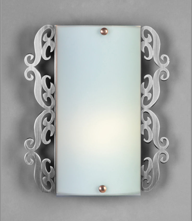 Applique murale Casablanca nickel satiné, verre