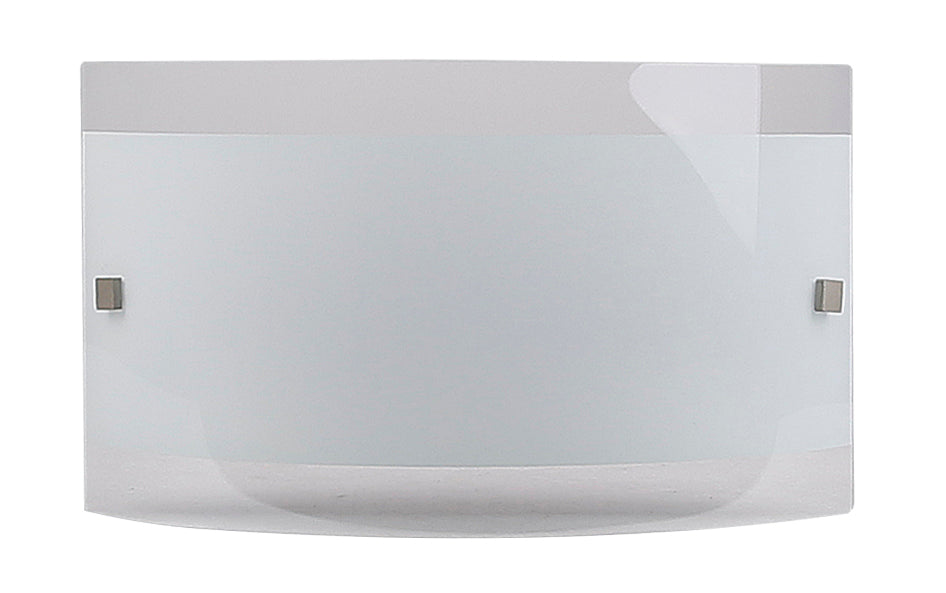 Applique murale Nova Plate nickel satiné, verre, H 17 cm