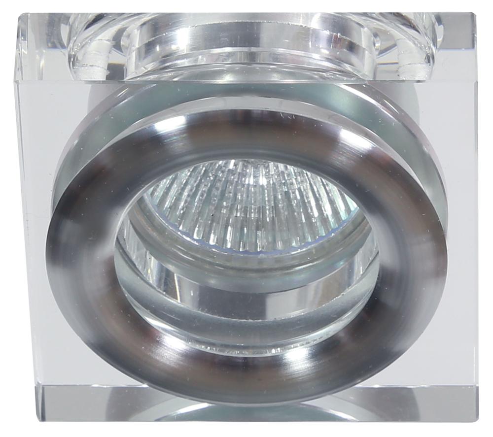 Spot encastrable SK-82 carré chromé et transparent, verre