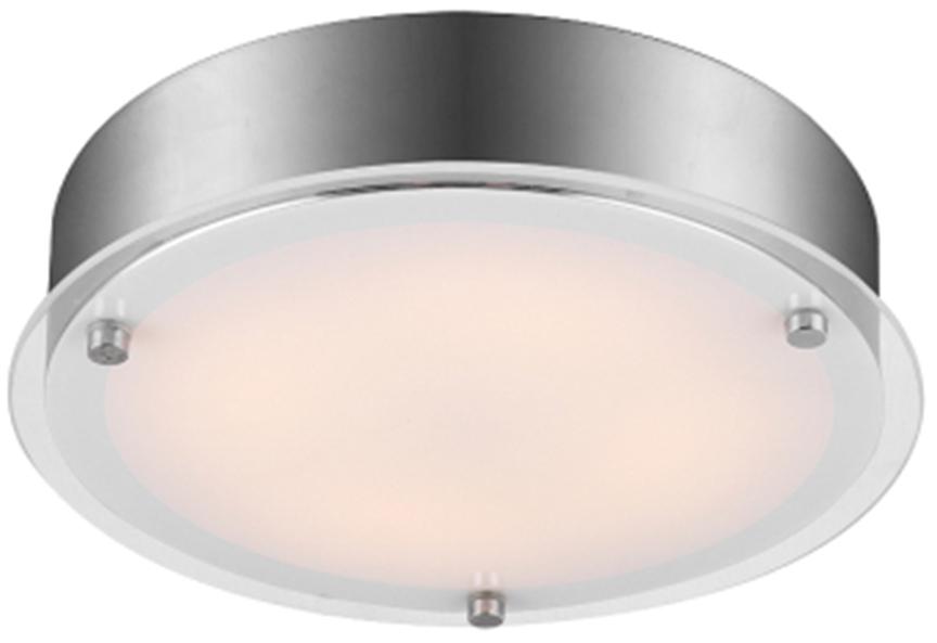 Plafonnier LED Ronda nickel satiné, verre