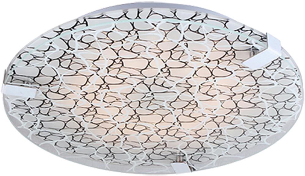 Plafonnier LED Fiera chromé, verre, L 31 cm, H 9 cm