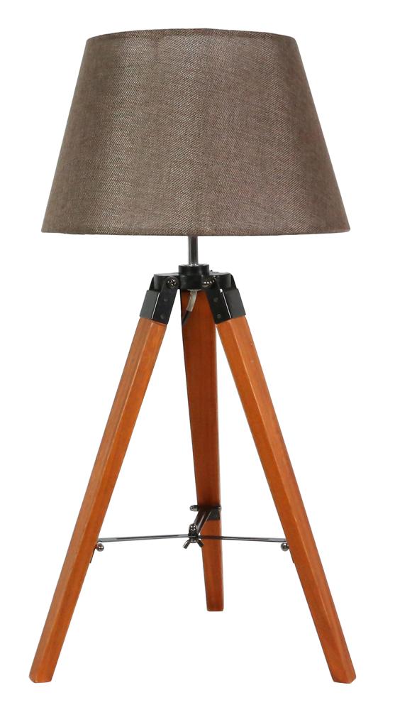 Lampe à poser Lugano marron, tissu